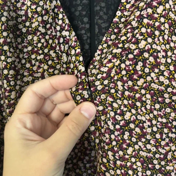 Hatch x J. Crew Maternity Pink Black Floral Sleeveless V Neck Blouse Medium Larg - Picture 6 of 9